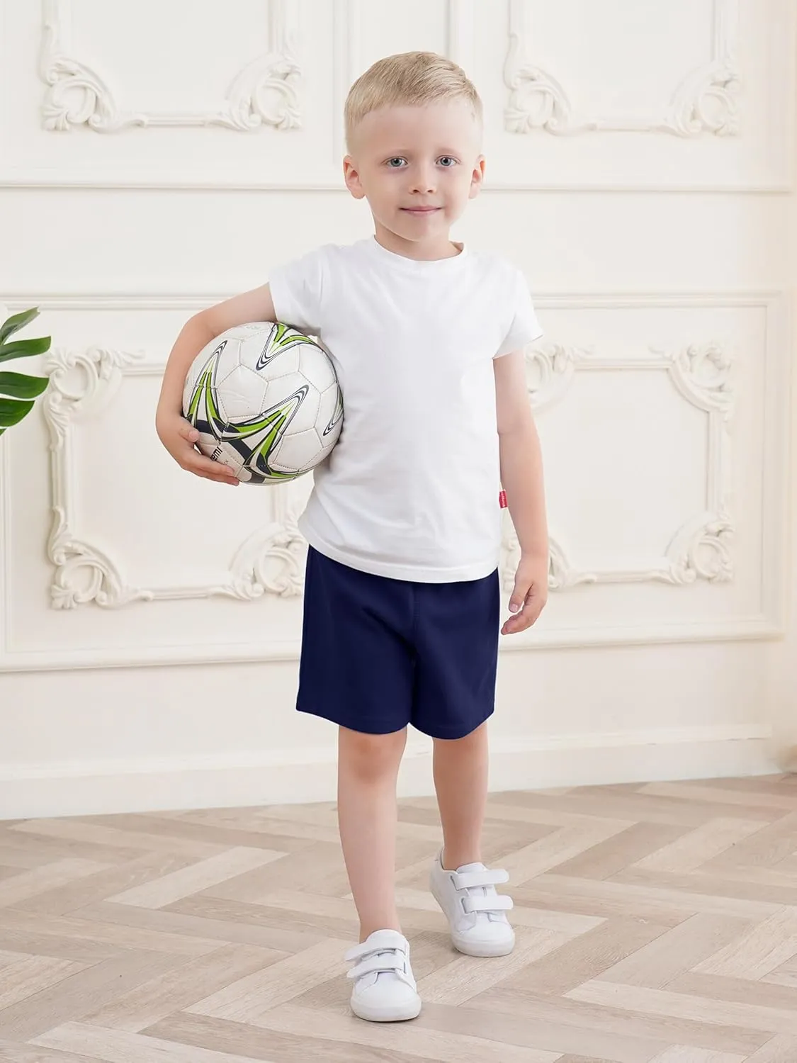 3 Pack Toddler Boys Shorts Boys Cotton Shorts with Drawstring Toddler Kids Clothes Elastic Waist