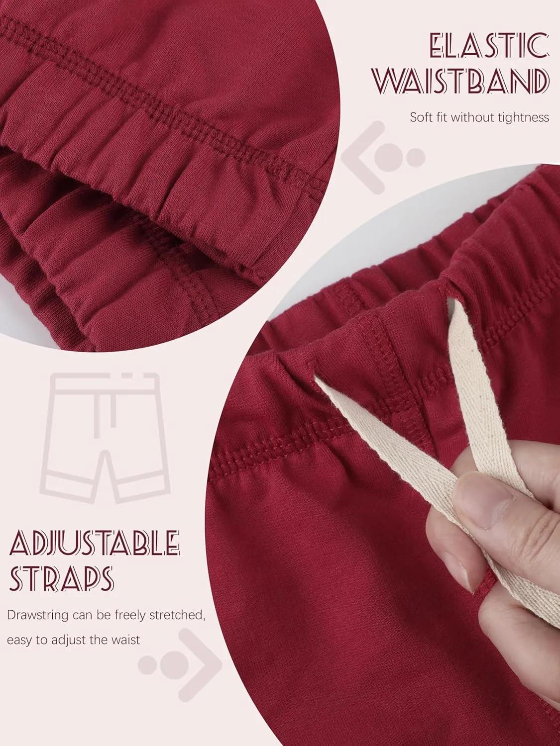 3 Pack Toddler Boys Shorts Boys Cotton Shorts with Drawstring Toddler Kids Clothes Elastic Waist