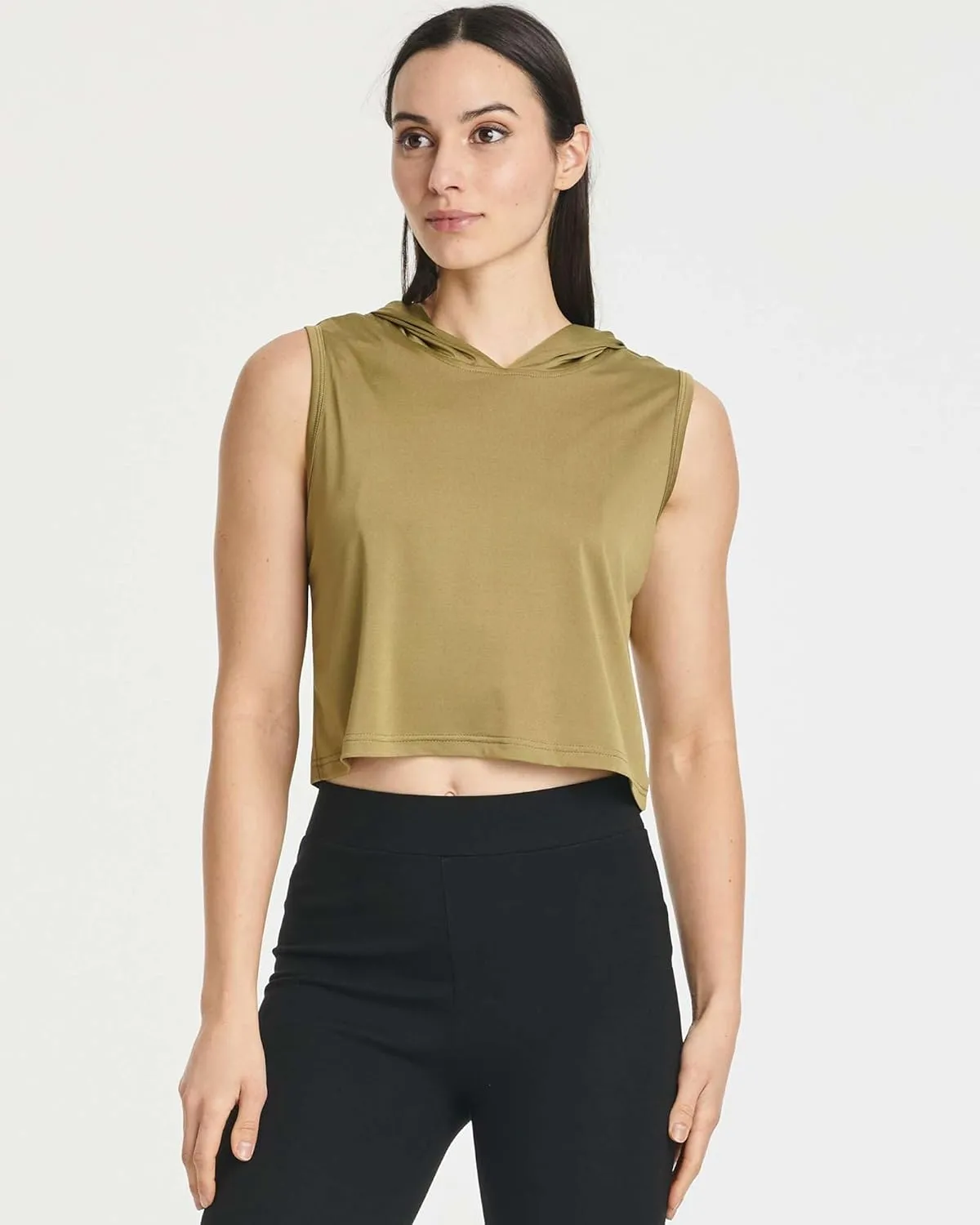 3 Pack: Women's Dry-Fit Sleeveless Cropped Tank Top Hoodie - Athletic Crop Sweatshirt
