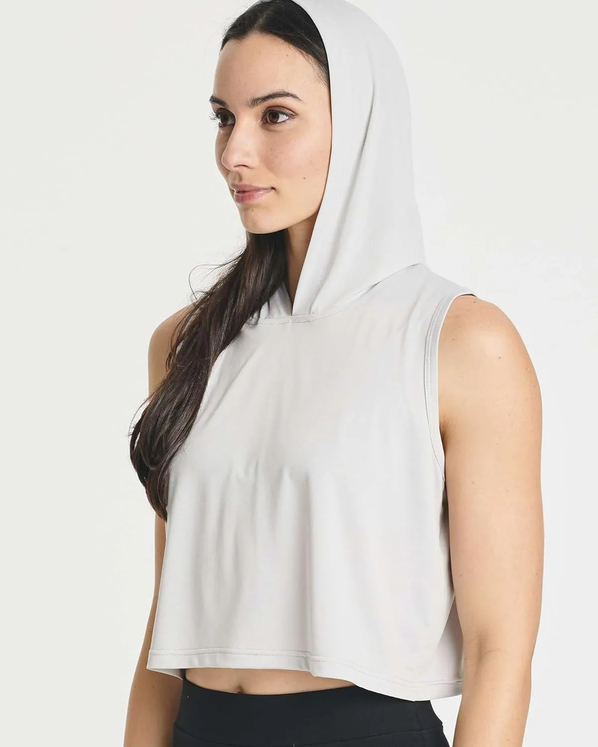3 Pack: Women's Dry-Fit Sleeveless Cropped Tank Top Hoodie - Athletic Crop Sweatshirt