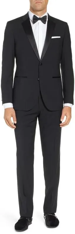 Adam Baker Mens Slim Fit & Classic Fit Tuxedo Pants for Men | Formal Dress Pants | Satin Stripe & Expandable Waistband