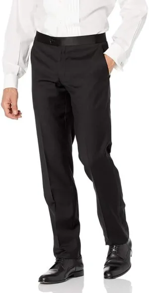 Adam Baker Mens Slim Fit & Classic Fit Tuxedo Pants for Men | Formal Dress Pants | Satin Stripe & Expandable Waistband