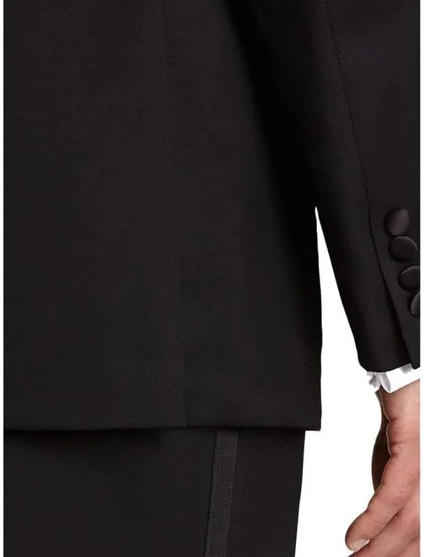 Adam Baker Mens Slim Fit & Classic Fit Tuxedo Pants for Men | Formal Dress Pants | Satin Stripe & Expandable Waistband