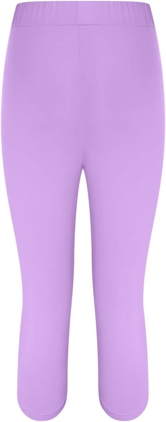 aihihe Women's Capri Leggings High Waist Workout Yoga Pants 3/4 Length Summer Casual Beach Pants Soft Comfy Cropped Trousers