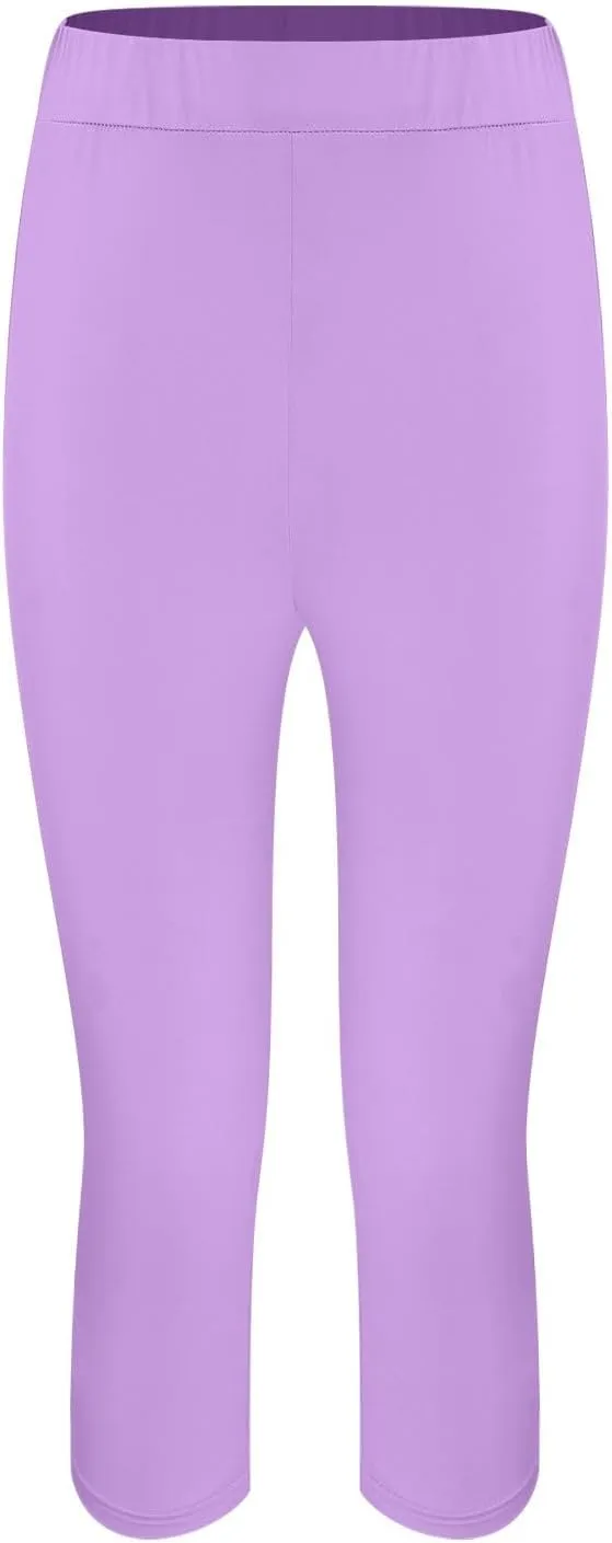 aihihe Women's Capri Leggings High Waist Workout Yoga Pants 3/4 Length Summer Casual Beach Pants Soft Comfy Cropped Trousers