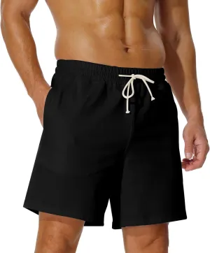 AIMPACT Mens Cotton Shorts 7'' Inseam Sweat Workout Gym Shorts Above Knee Jogger Lounge Casual Shorts with Pockets