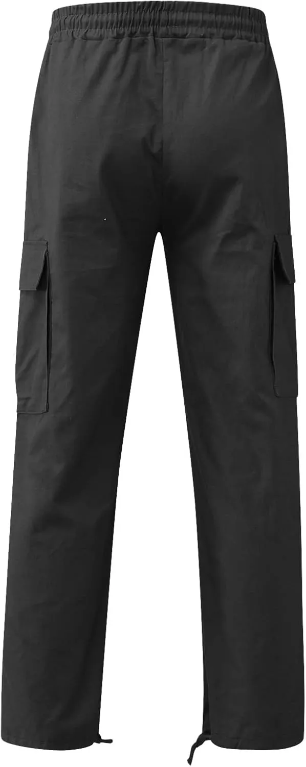 Alalaso Baggy Cargo Pants for Men Ripstop Relaxed Fit Lightweight Trousers Work Hiking Tactical Bottom Pant Multi-Pockets