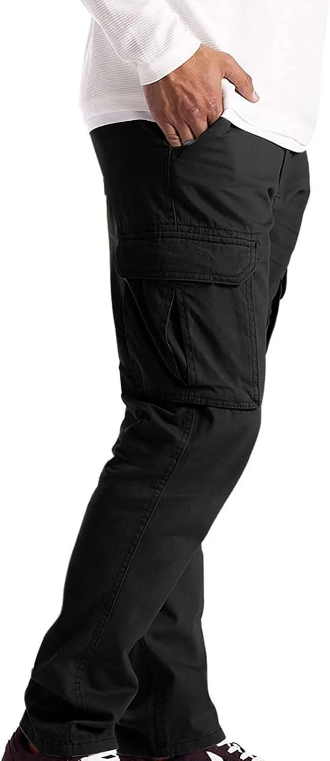 Alalaso Baggy Cargo Pants for Men Ripstop Relaxed Fit Lightweight Trousers Work Hiking Tactical Bottom Pant Multi-Pockets