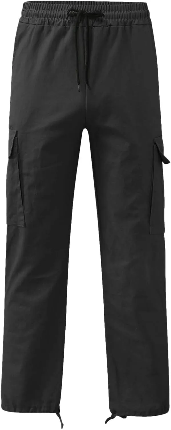 Alalaso Baggy Cargo Pants for Men Ripstop Relaxed Fit Lightweight Trousers Work Hiking Tactical Bottom Pant Multi-Pockets