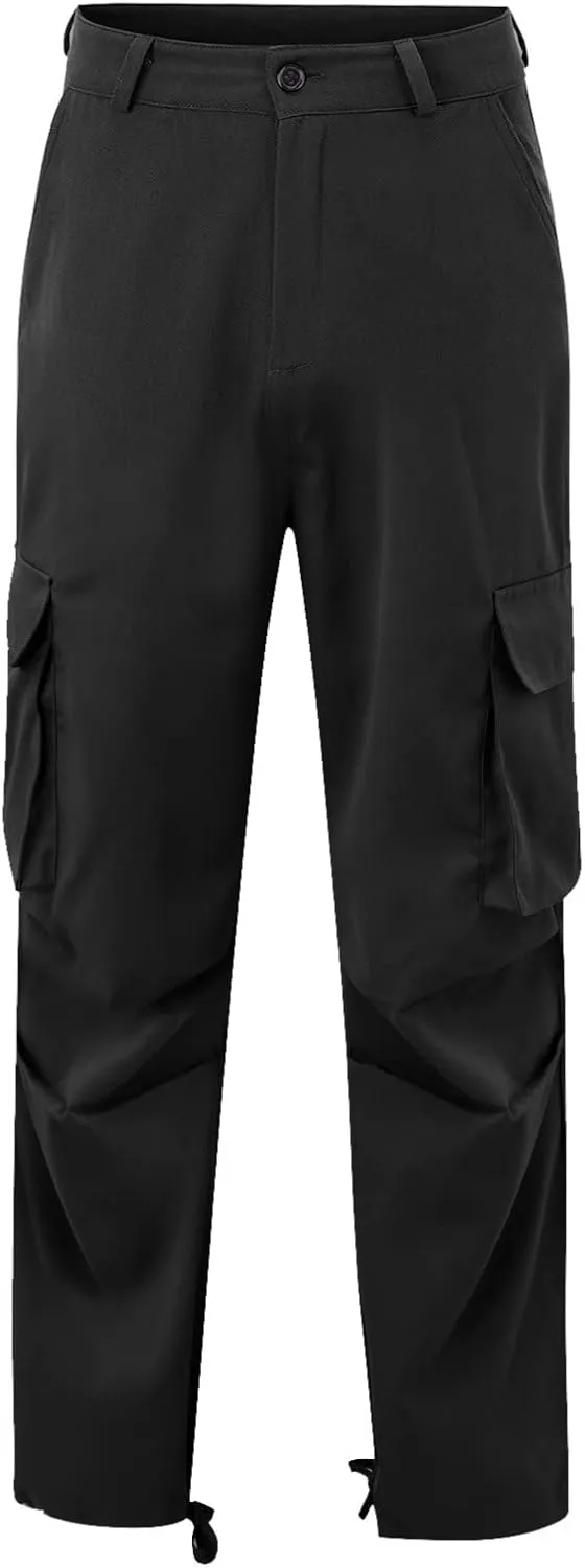 Alalaso Baggy Cargo Pants for Men Ripstop Relaxed Fit Lightweight Trousers Work Hiking Tactical Bottom Pant Multi-Pockets