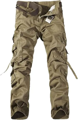 Alalaso Mens Cargo Pants Lightweight Ripstop Regular Fit Trousers Tactical Hiking Work Bottom Pant with Multi Pockets
