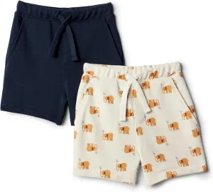 Amazon Essentials x Sofia Grainge Toddlers and Baby Boys' Pull On Knit Shorts, Pack of 2