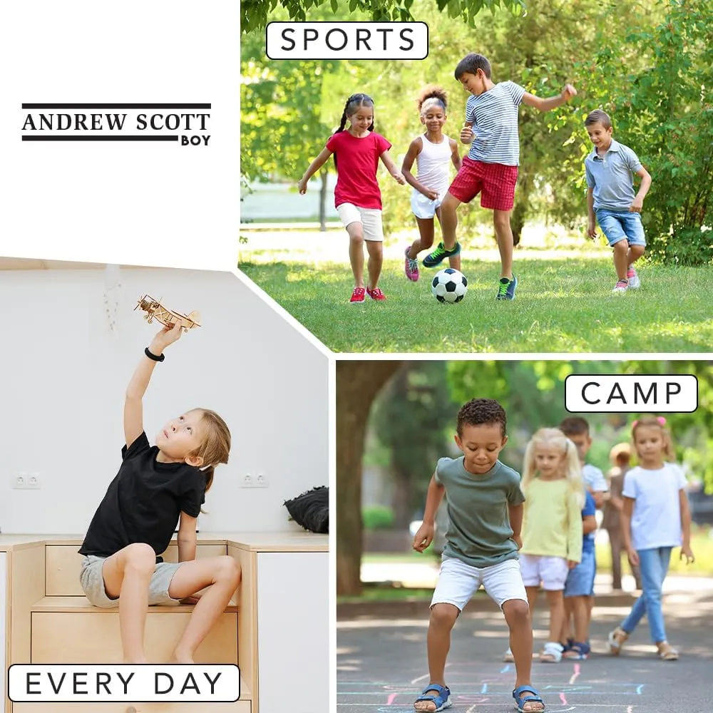Andrew Scott Boys Basketball Shorts | Casual - Athletic Sport Drawstring Pull On Cotton Shorts | Multi Packs & Colors