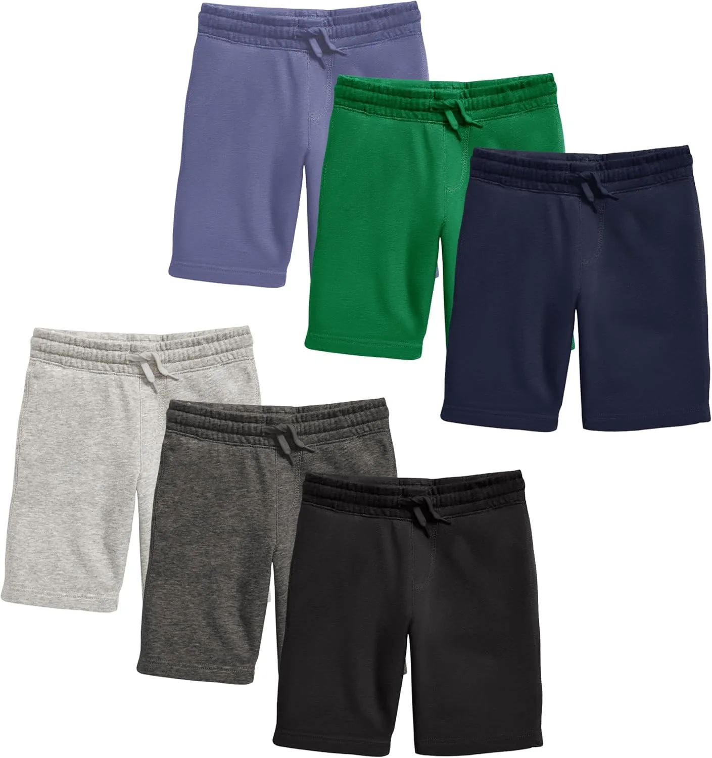 Andrew Scott Boys Basketball Shorts | Casual - Athletic Sport Drawstring Pull On Cotton Shorts | Multi Packs & Colors