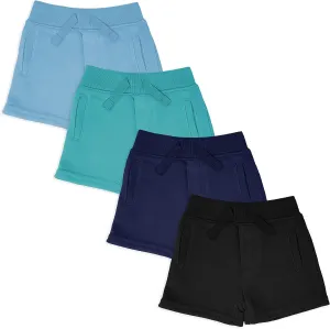 Andrew Scott Toddler Boys Girls French Terry Cotton Drawstring Shorts - Multi Packs