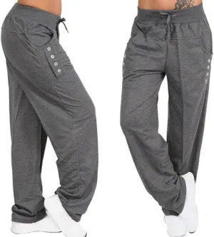 Anjikang Baggy Casual Pants for Women High Elastic Waist Wide Leg Straight Trousers Plus Size Workout Sports Yoga Sweat Pants