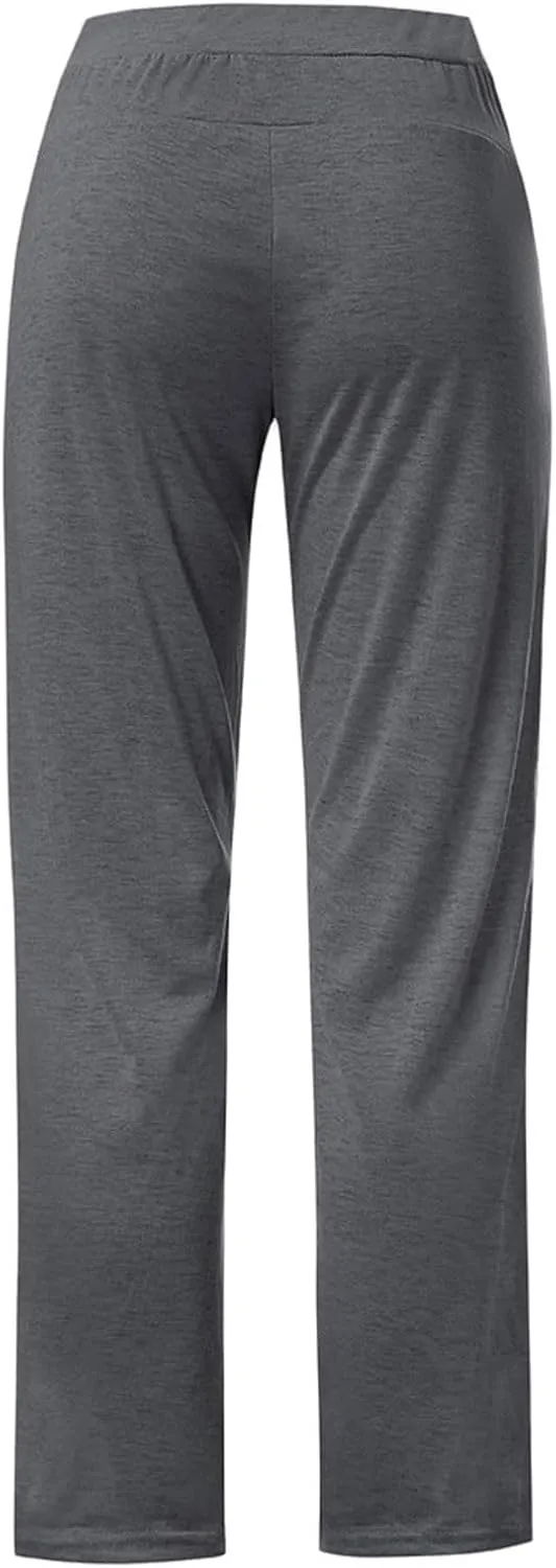 Anjikang Baggy Casual Pants for Women High Elastic Waist Wide Leg Straight Trousers Plus Size Workout Sports Yoga Sweat Pants