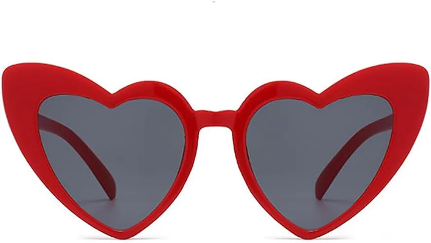 Armear Women Retro Heart Shaped Sunglasses Vintage Cute Oversized Love Lady Girls Eyewear