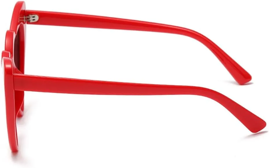 Armear Women Retro Heart Shaped Sunglasses Vintage Cute Oversized Love Lady Girls Eyewear