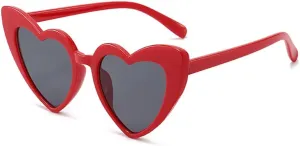 Armear Women Retro Heart Shaped Sunglasses Vintage Cute Oversized Love Lady Girls Eyewear
