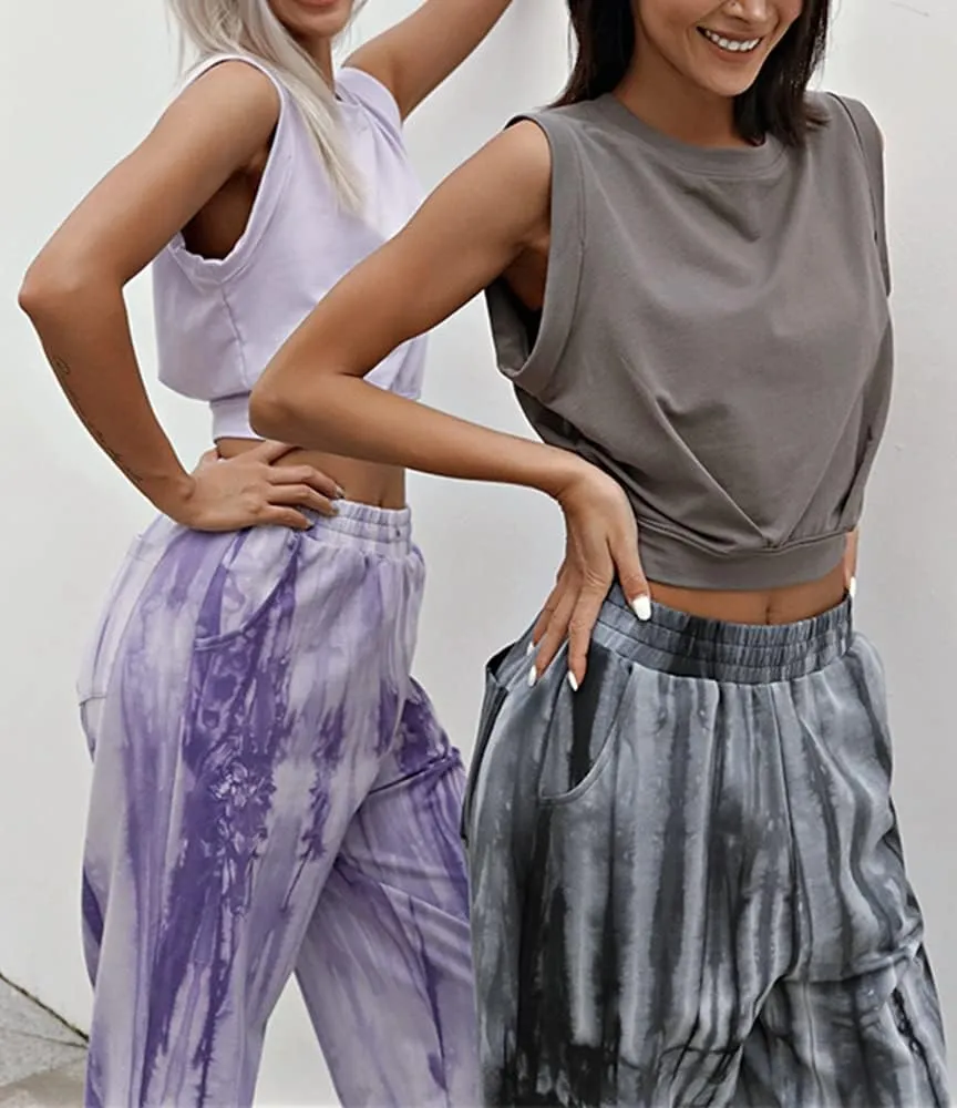 ARRIVE GUIDE Crop Top Athletic Shirts for Women Cute Sleeveless Yoga Tops Running Gym Cotton Cropped Workout Clothes