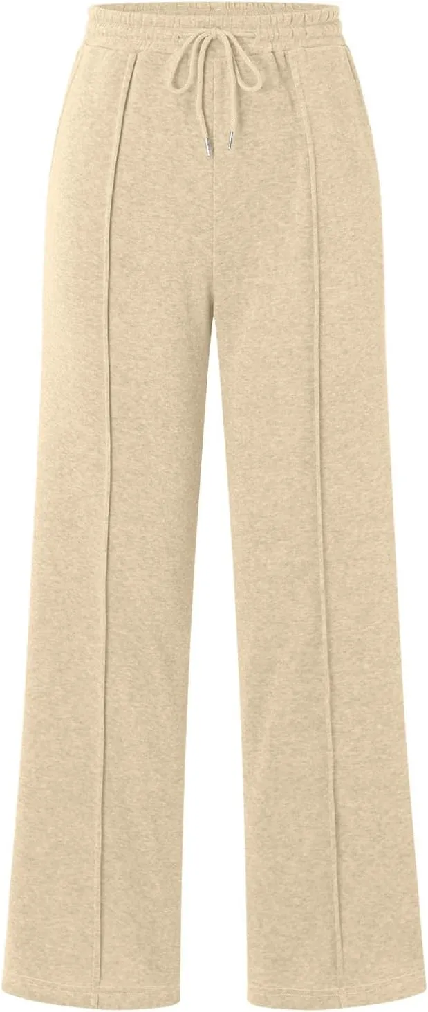 Baggy Sweatpants for Women Fleece High Waisted Joggers with Pockets Athletic Y2k Workout Elastic Waist Pants