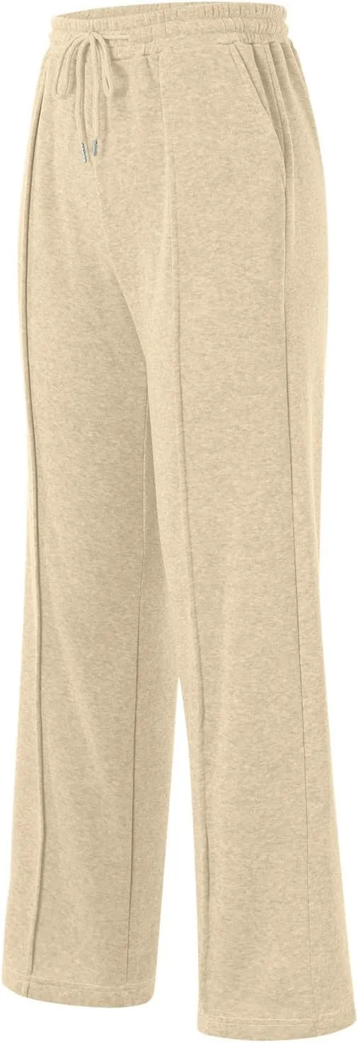 Baggy Sweatpants for Women Fleece High Waisted Joggers with Pockets Athletic Y2k Workout Elastic Waist Pants