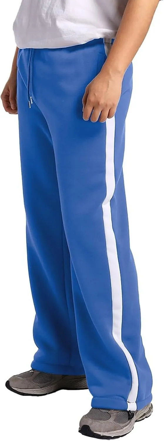 Baggy Sweatpants Men Heavyweight Side Stripe Fleece Sweat Pants Drawstring Elastic Waist Casual Workout Joggers Pockets