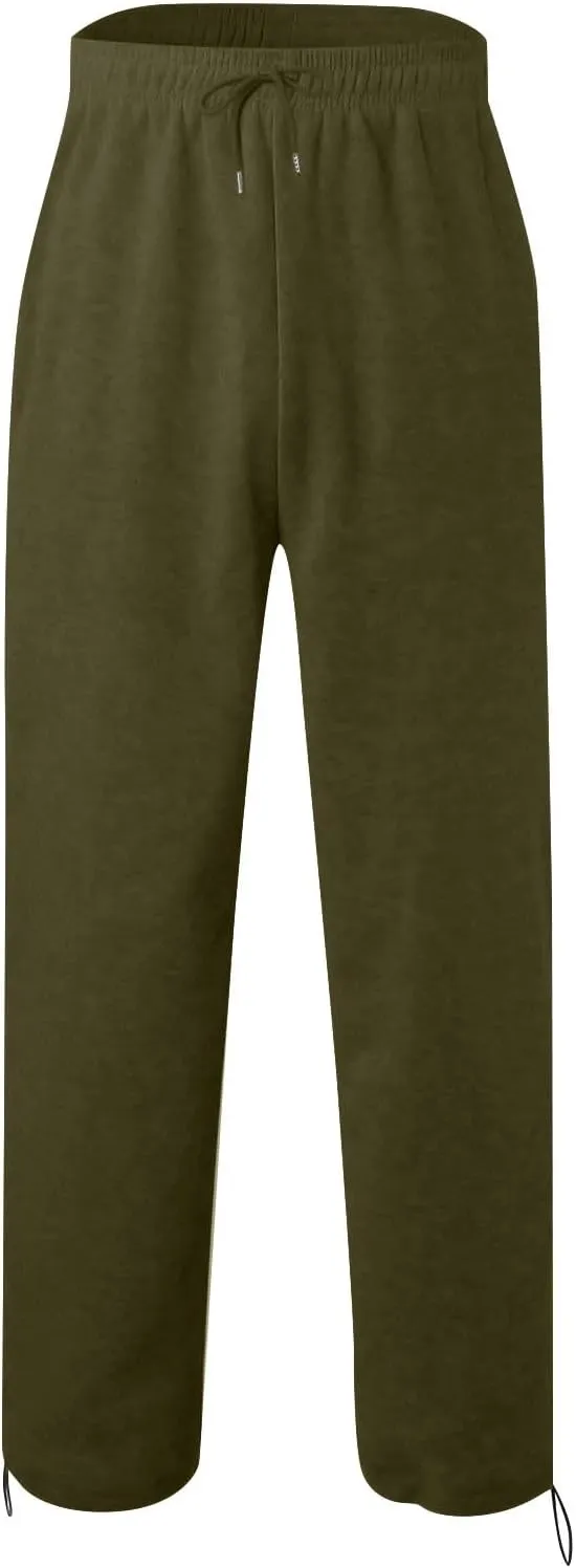Baggy Sweatpants Men Heavyweight Side Stripe Fleece Sweat Pants Drawstring Elastic Waist Casual Workout Joggers Pockets