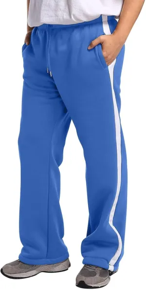 Baggy Sweatpants Men Heavyweight Side Stripe Fleece Sweat Pants Drawstring Elastic Waist Casual Workout Joggers Pockets