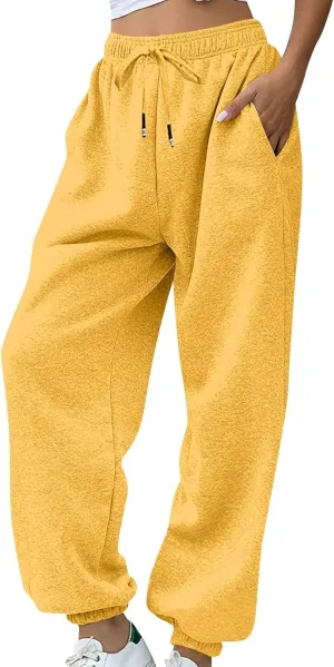 Baggy Womens Sweatpants Fleece Joggers High Waisted Lounge Workout Ankle Athletic Pull On Jogger Pants with Pockets