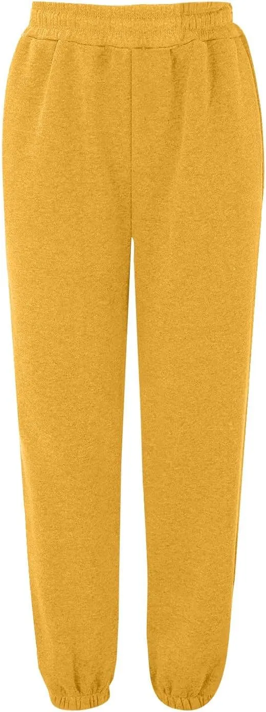 Baggy Womens Sweatpants Fleece Joggers High Waisted Lounge Workout Ankle Athletic Pull On Jogger Pants with Pockets