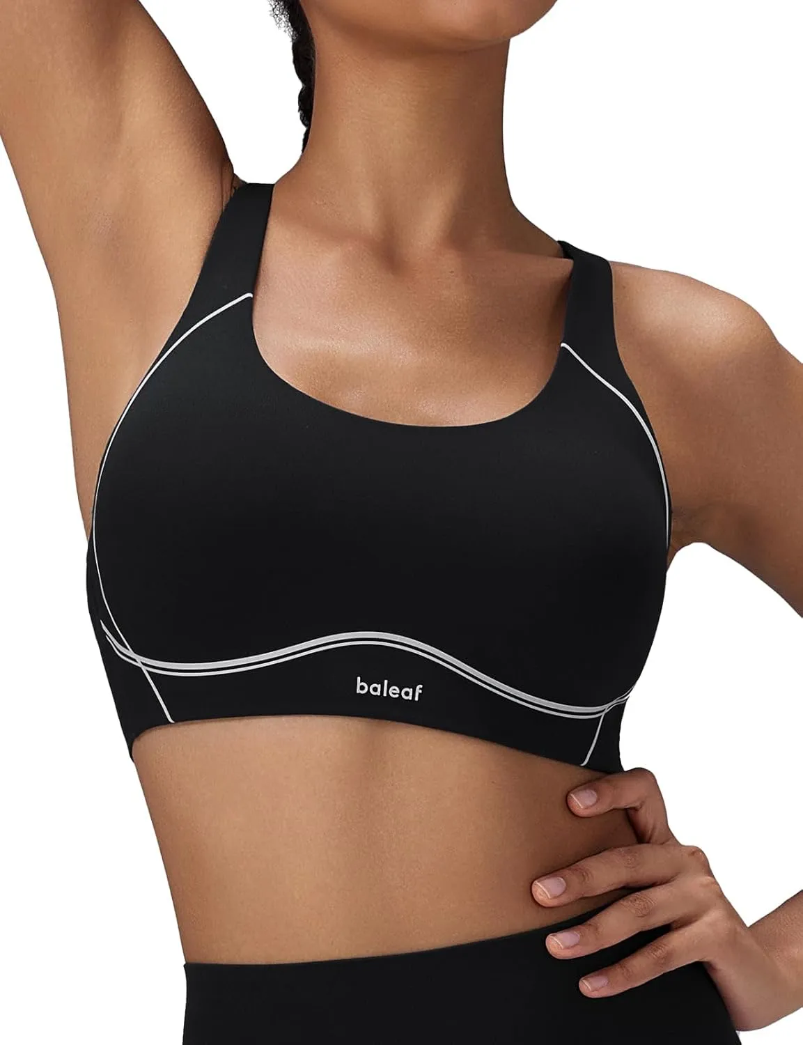 baleaf Freeleaf Broadway Womens High Impact Sports Bra, Wirefree Padded Spaghetti Strap Dance Yoga Workout Bra
