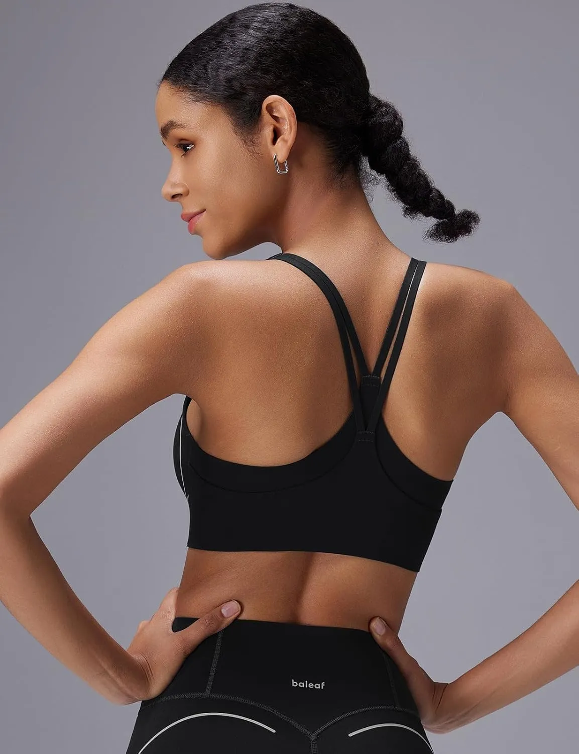 baleaf Freeleaf Broadway Womens High Impact Sports Bra, Wirefree Padded Spaghetti Strap Dance Yoga Workout Bra