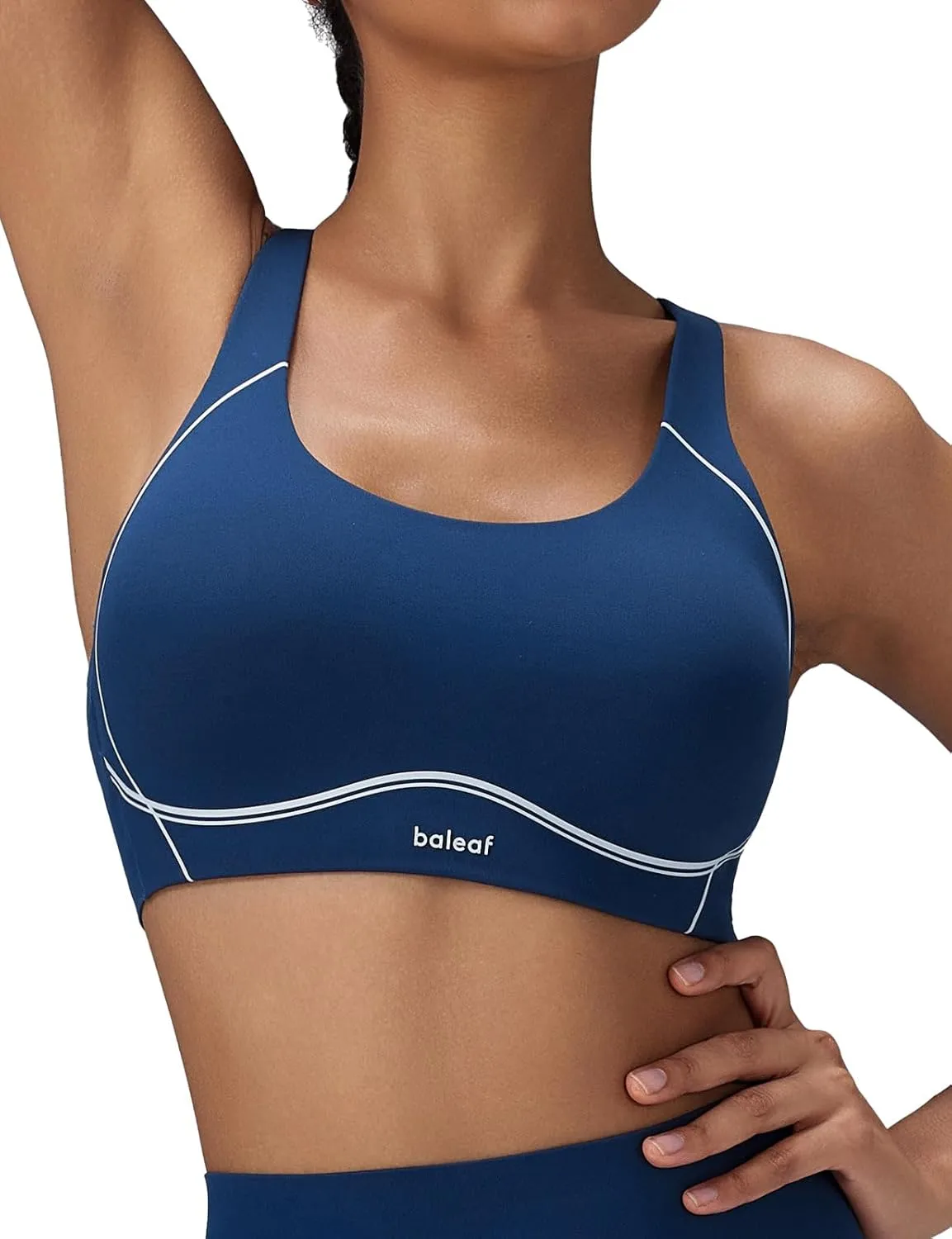 baleaf Freeleaf Broadway Womens High Impact Sports Bra, Wirefree Padded Spaghetti Strap Dance Yoga Workout Bra