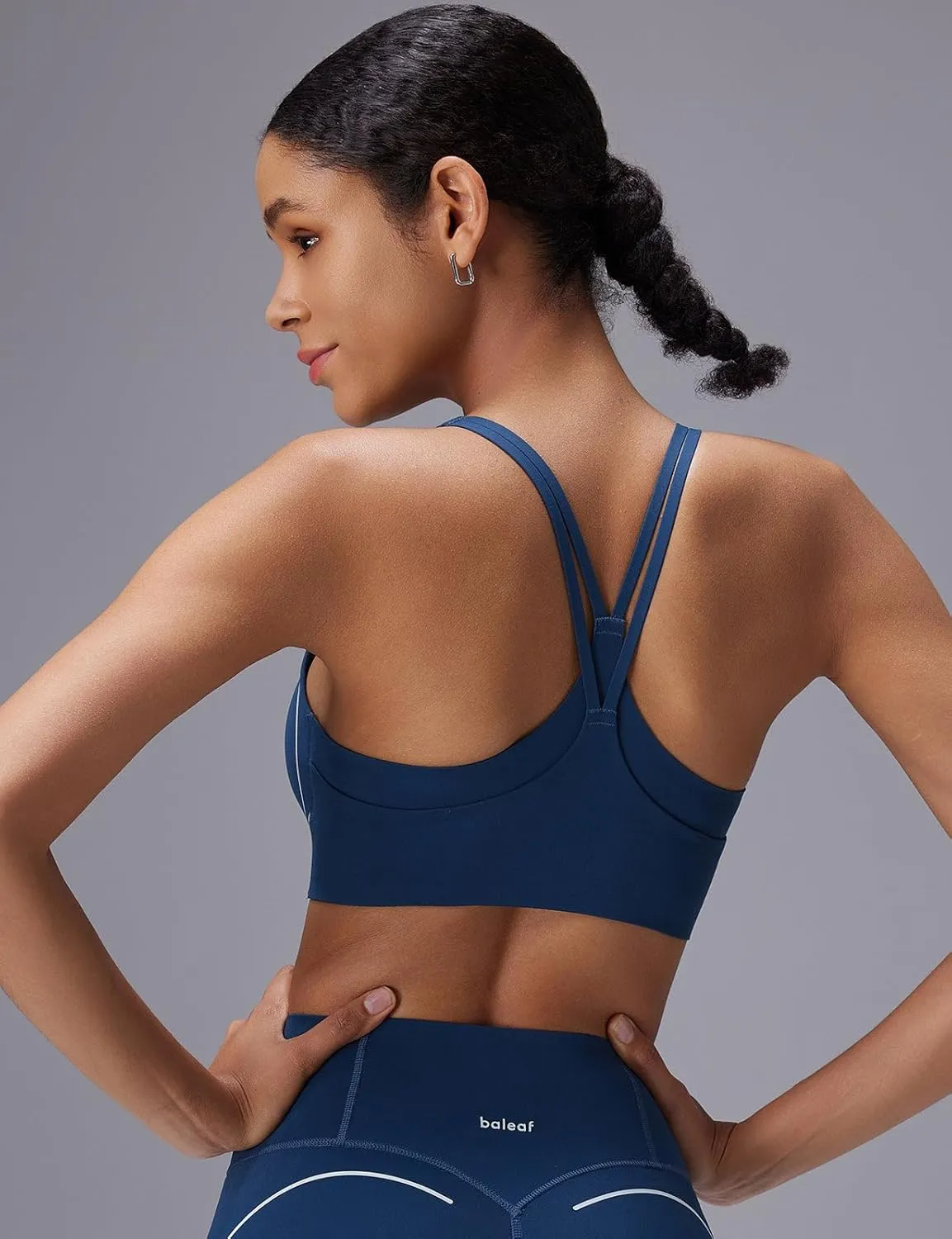 baleaf Freeleaf Broadway Womens High Impact Sports Bra, Wirefree Padded Spaghetti Strap Dance Yoga Workout Bra