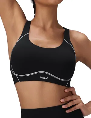 baleaf Freeleaf Broadway Womens High Impact Sports Bra, Wirefree Padded Spaghetti Strap Dance Yoga Workout Bra