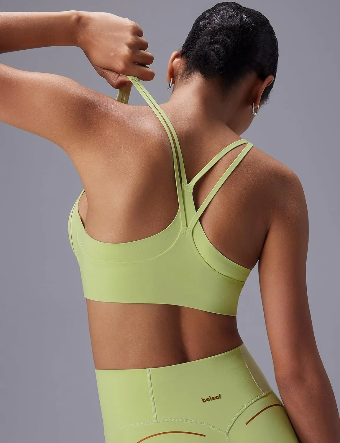 baleaf Freeleaf Broadway Womens High Impact Sports Bra, Wirefree Padded Spaghetti Strap Dance Yoga Workout Bra