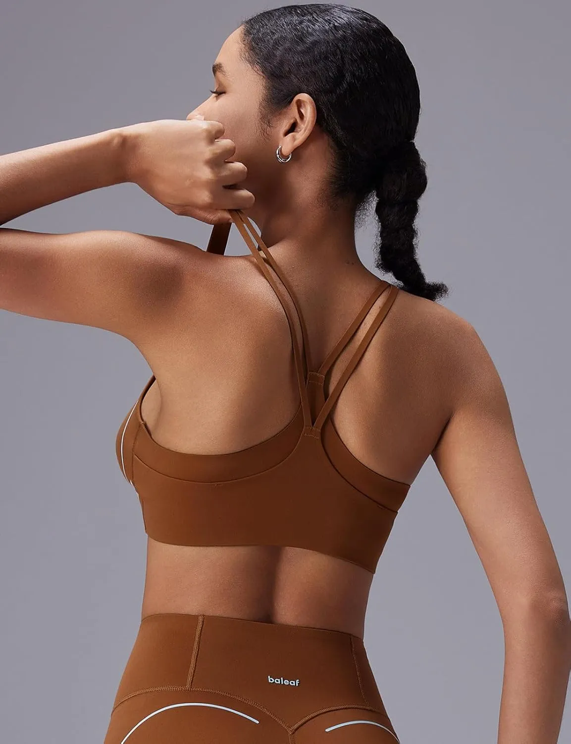 baleaf Freeleaf Broadway Womens High Impact Sports Bra, Wirefree Padded Spaghetti Strap Dance Yoga Workout Bra