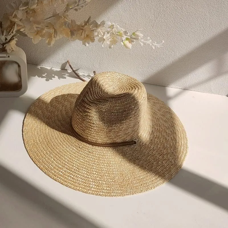 Belt Strap Sun Hat for Women Beach Hats Wide Brim Hats Outdoor