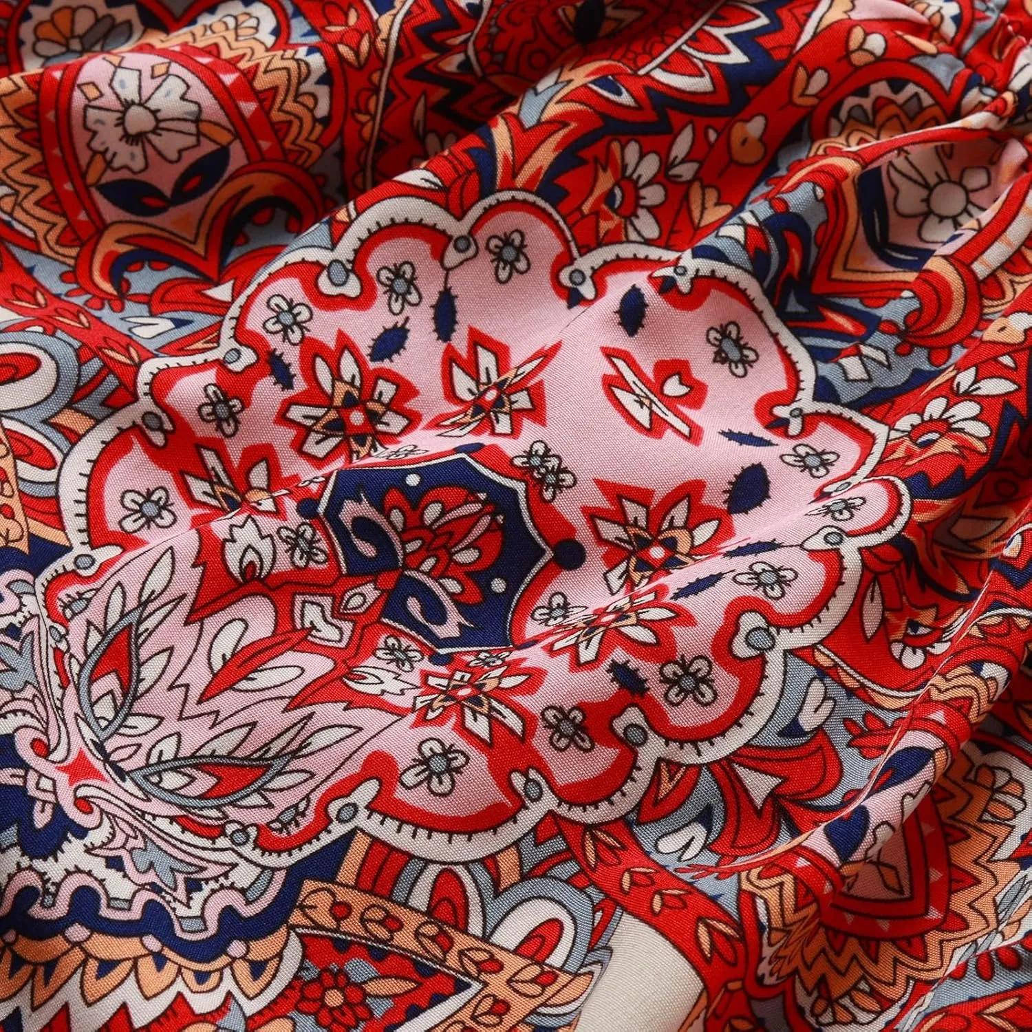 Boho Long Skirts for Women 2025 Summer Elastic High Waisted Flowy Swing A-Line Floral Maxi Skirt