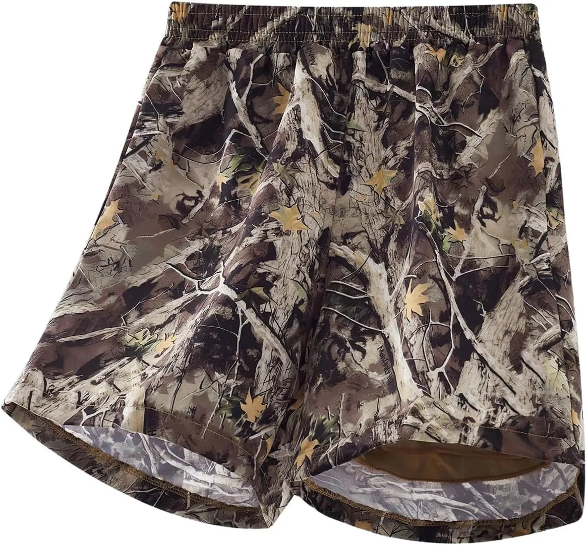 Boy's Camo Athletic Shorts with Liner Quick Dry Gym Running Workout Shorts