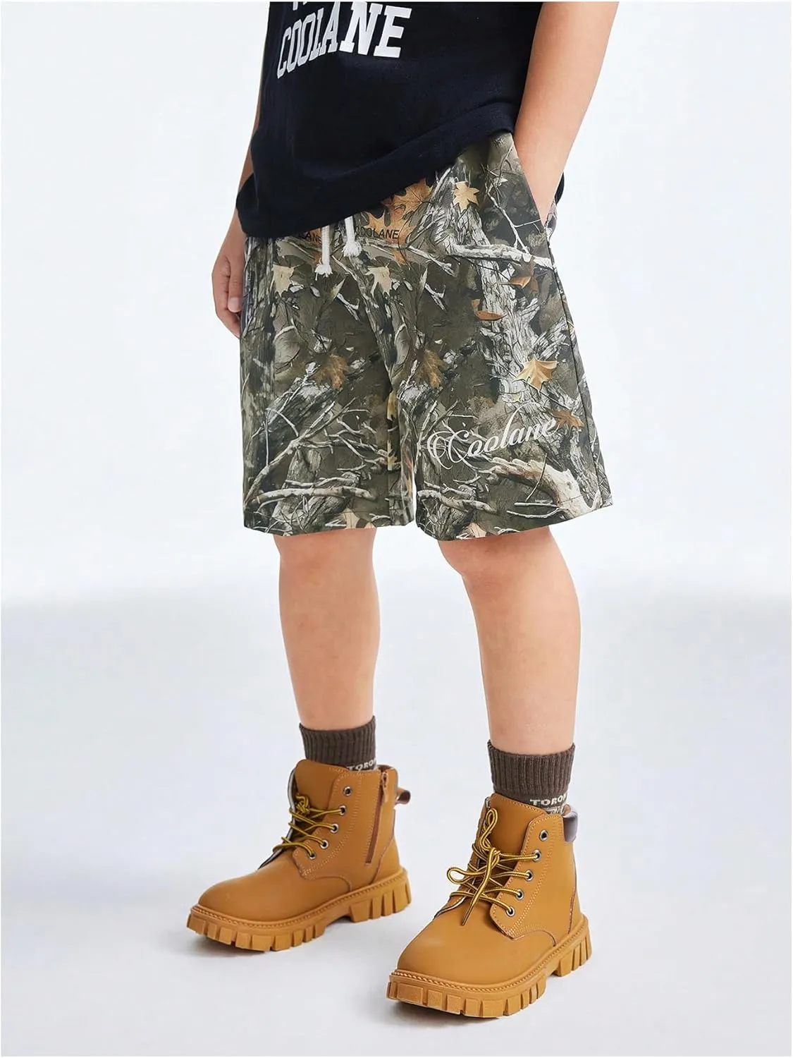 Boy's Camo Athletic Shorts with Liner Quick Dry Gym Running Workout Shorts
