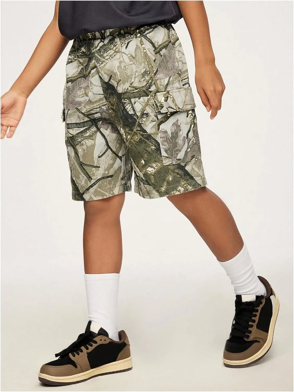 Boy's Camo Athletic Shorts with Liner Quick Dry Gym Running Workout Shorts