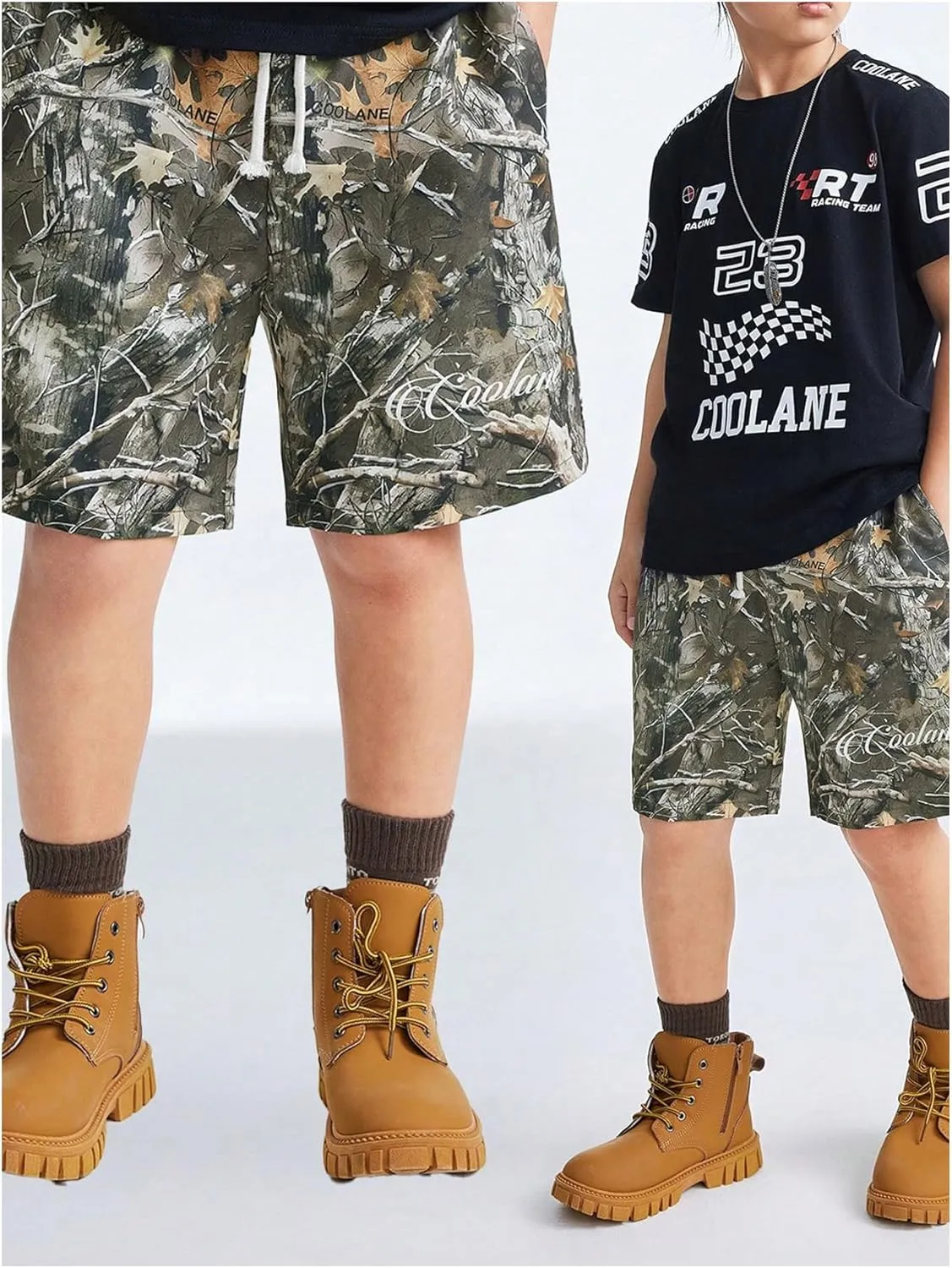 Boy's Camo Athletic Shorts with Liner Quick Dry Gym Running Workout Shorts