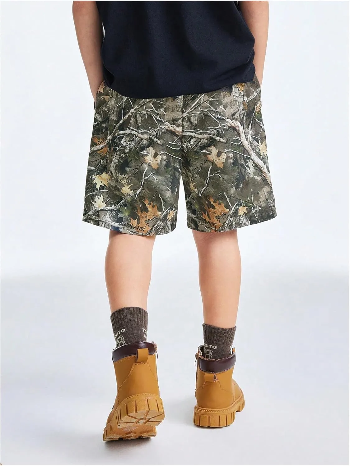 Boy's Camo Athletic Shorts with Liner Quick Dry Gym Running Workout Shorts