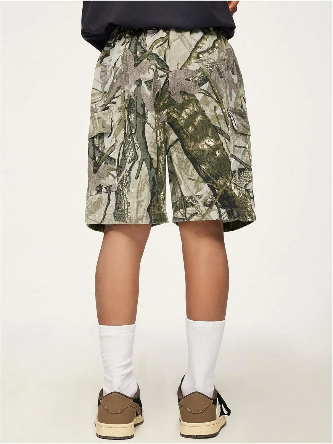 Boy's Camo Athletic Shorts with Liner Quick Dry Gym Running Workout Shorts