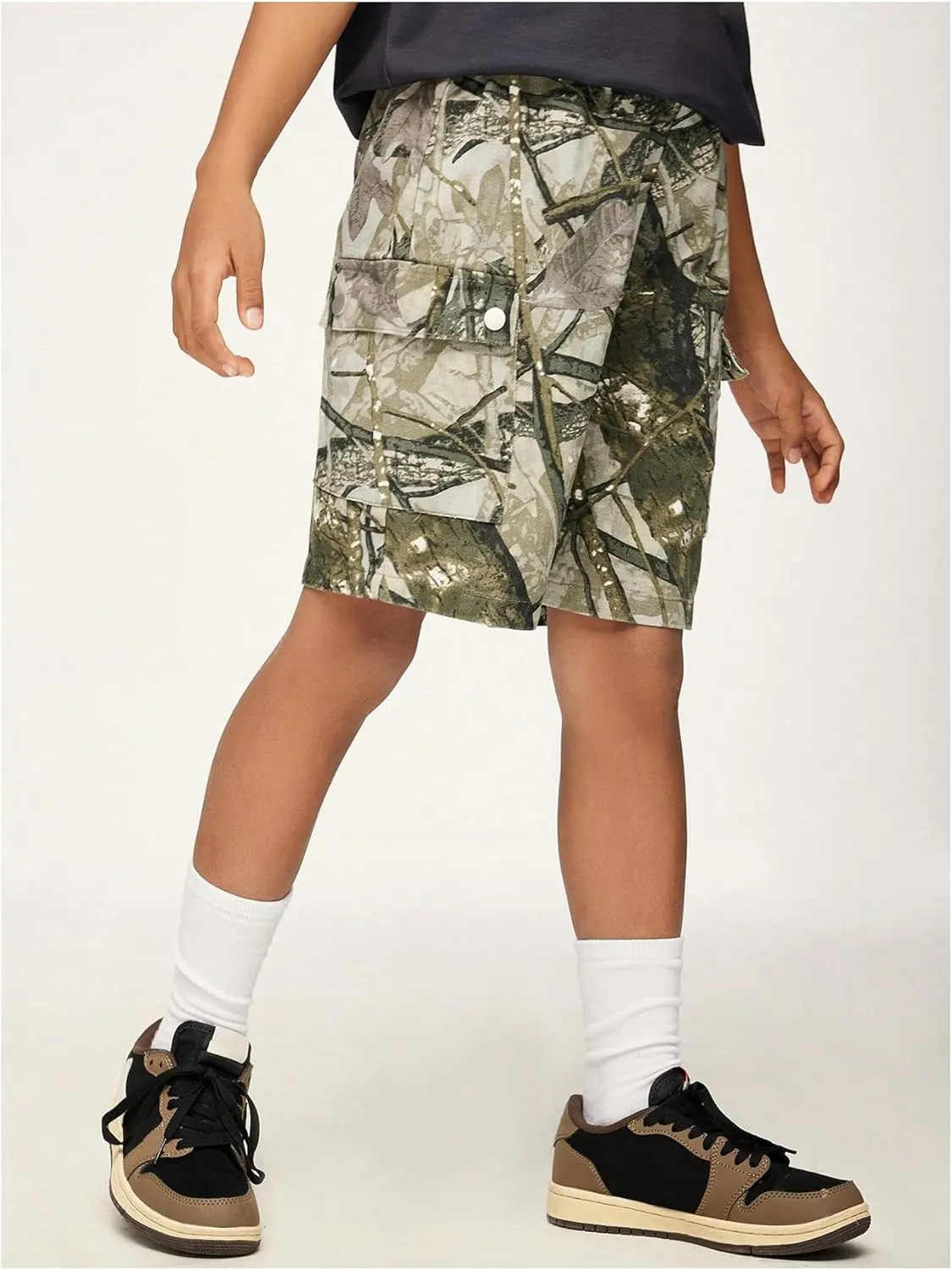Boy's Camo Athletic Shorts with Liner Quick Dry Gym Running Workout Shorts