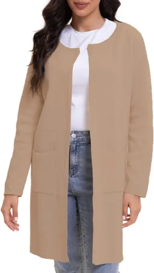 Cardigan Sweaters for Women Open Front Long Trench Coats Jacket Fall Winter Coatigan