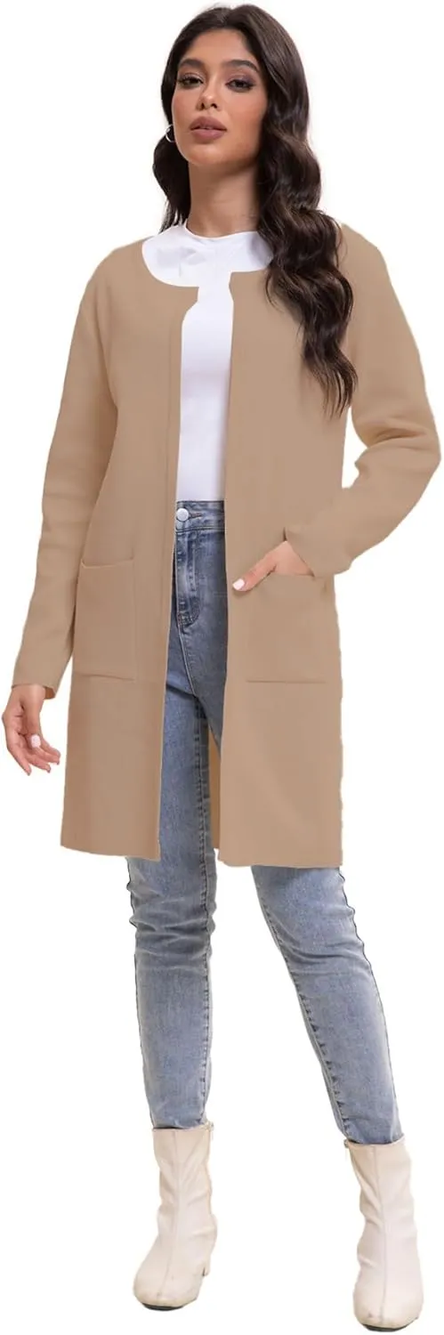 Cardigan Sweaters for Women Open Front Long Trench Coats Jacket Fall Winter Coatigan